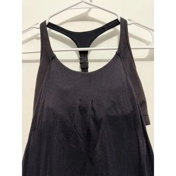 Lululemon No Limits Tank Top Black Size 4 Built-In Bra Racerback - Picture 5 of 7